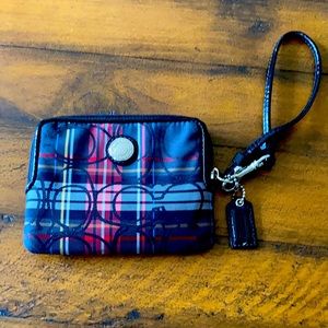 Poppy Tartan Coach Wristlet